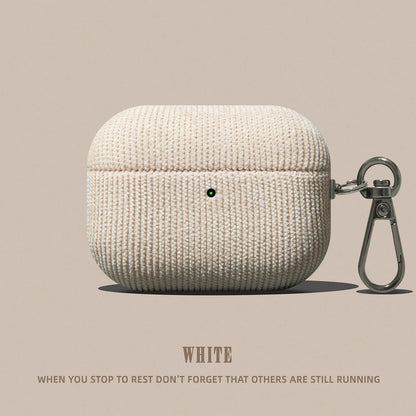 Luxury Corduroy Pattern New Earphone Case for Airpods Pro 2 with Keychain Soft Leather Protective Cover for Airpods 1 2 3 ﻿Pro3